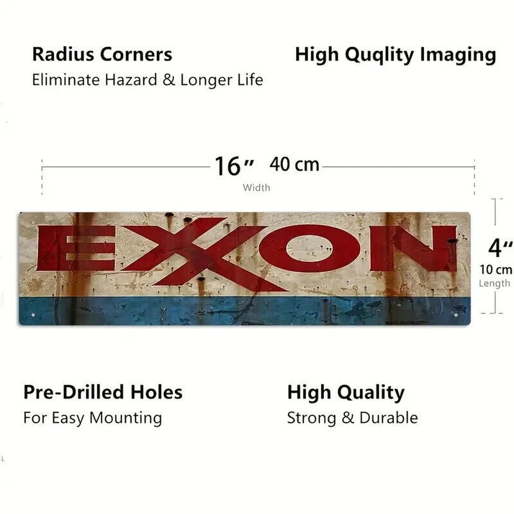 Exxon Oil Vintage Retro Novelty Metal Sign 16" x 4" Wall Art NEW! Home & Garden:Home Décor:Plaques & Signs Style Your Walls